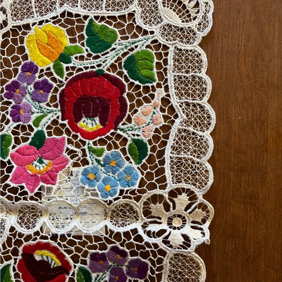 Hungarian vintage collectible NWT Kalosca hand embroidered doily